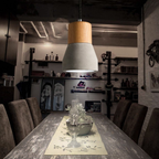 Concrete and Wood Pendant Light, Nordic Industrial Style - view 9