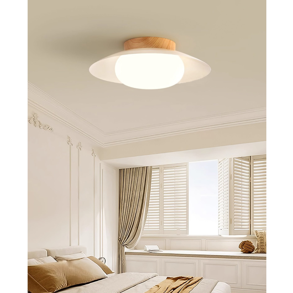 Cream Acrylic LED Flush Ceiling Light, 35 cm - view 12
