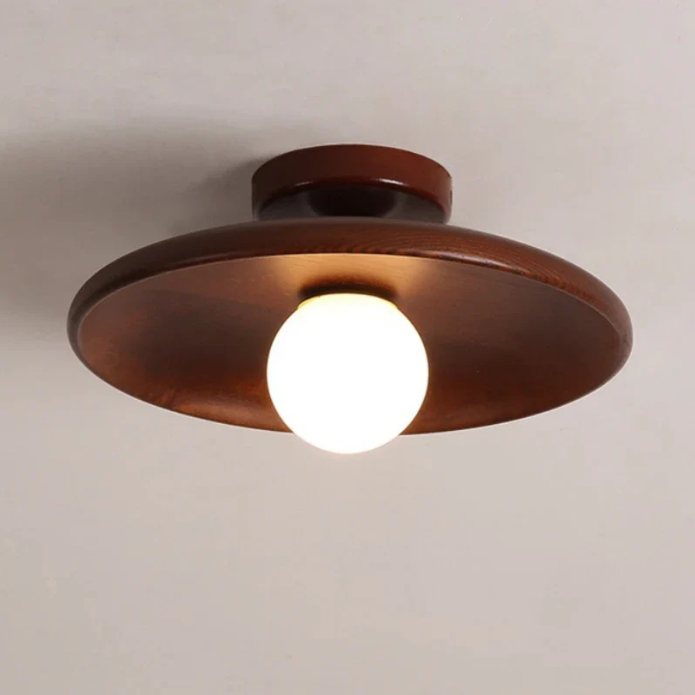 Wood-Shade LED Flush Ceiling Light, Scandinavian Style - view 14