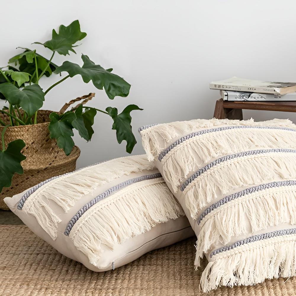 Fringed Linen Cushion Cover – image 11