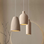 Textured Stone-Effect Pendant Light, Japandi Design - view 6