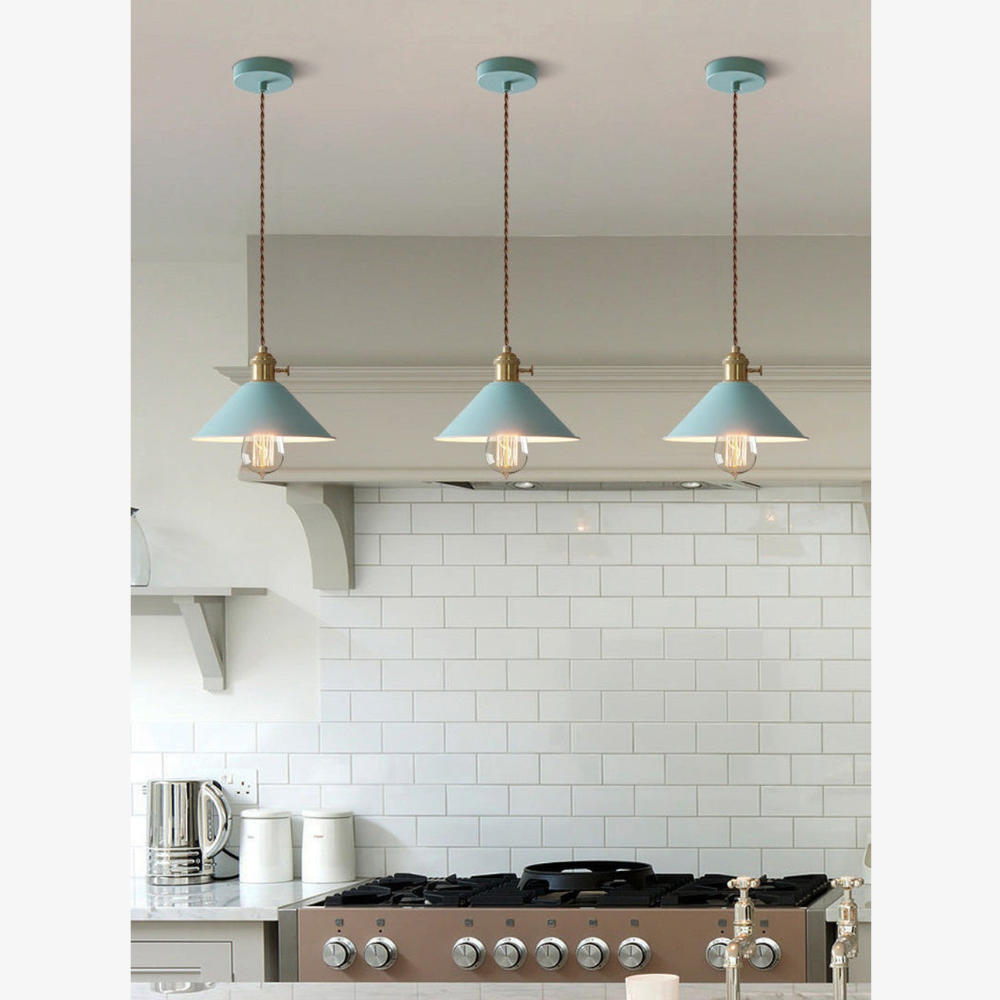 Matte Cone Pendant Light with Brass Fitting - view 13