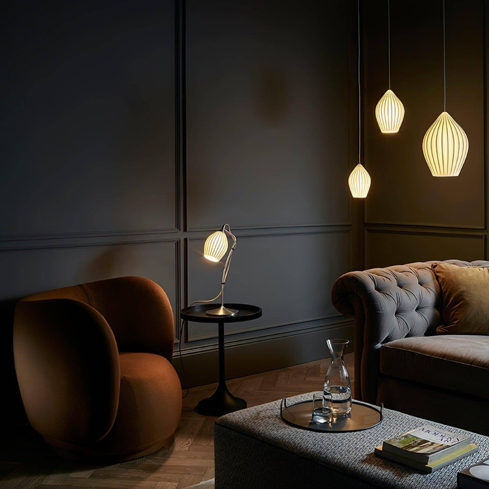 Ribbed Ceramic Teardrop Pendant Light - view 11
