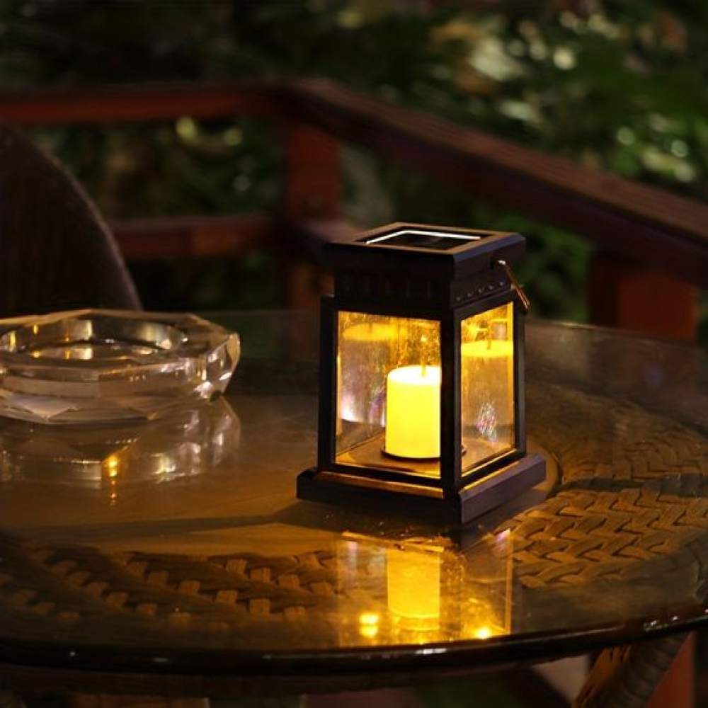 Solar Garden Lantern with Candle or Fairy Light Design - view 5
