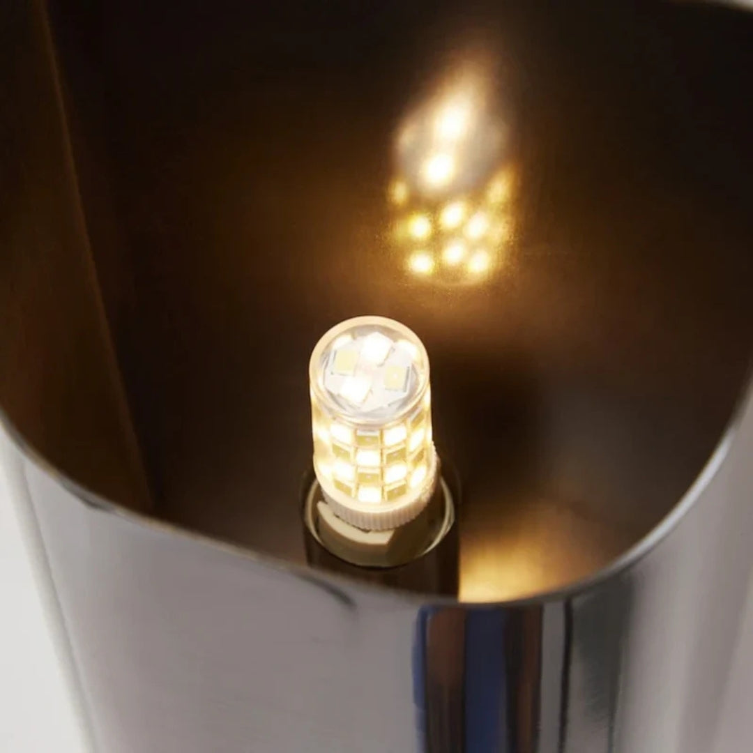 Metal LED Wall Sconce with Gold-Tone Interior - view 13