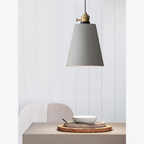 Geometric Concrete Pendant Light with Brass Detail - view 12