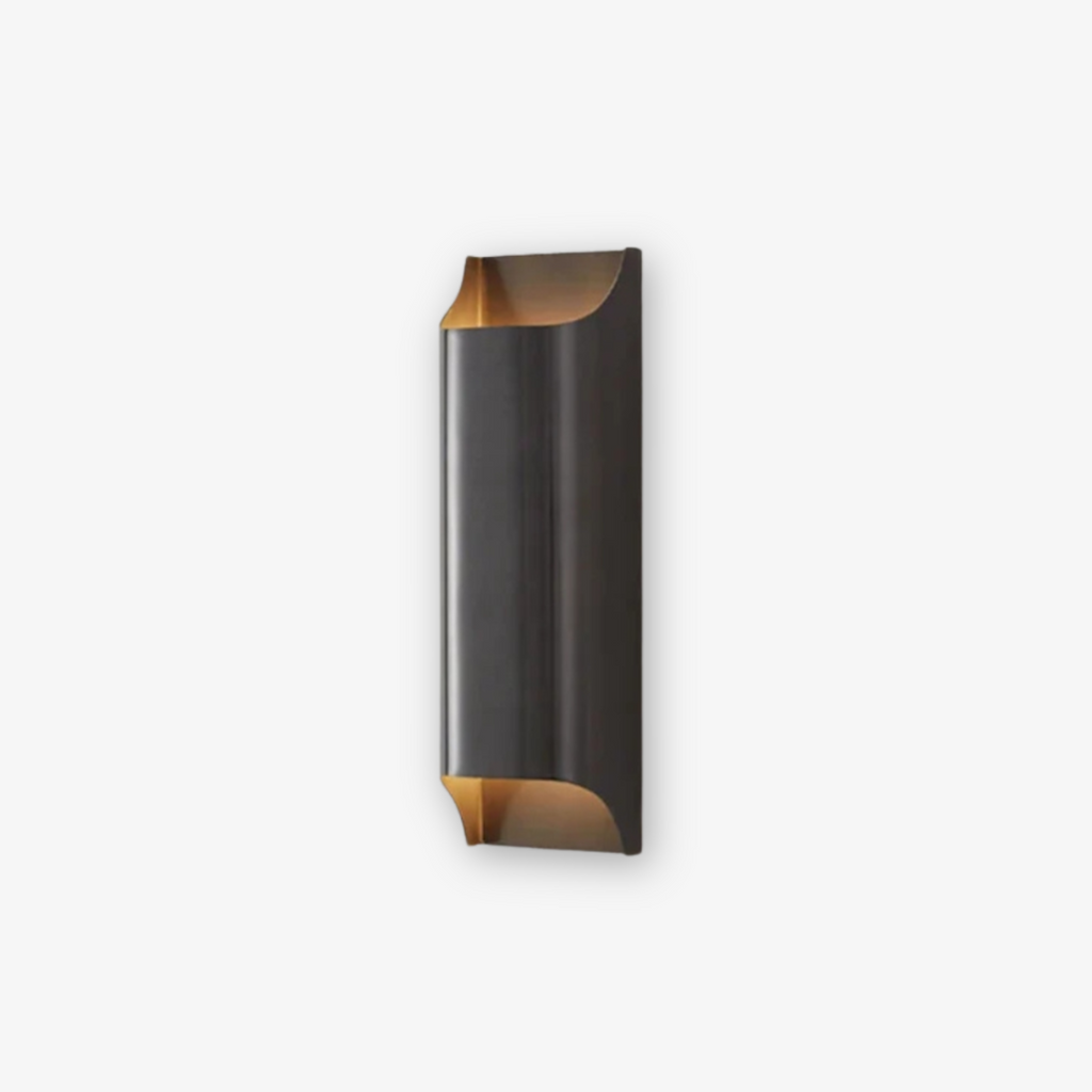 Metal LED Wall Sconce with Gold-Tone Interior - view 2