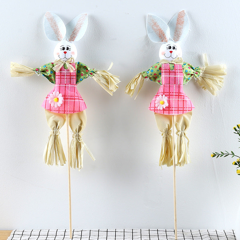 Bunny Garden Figurine with Floral Details, 50 cm - product view 2
