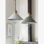Matte Cone Pendant Light with Brass Fitting - view 14