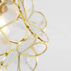 Floral Glass Pendant Light with Brass Fittings - view 18