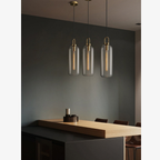 Glass Globe or Capsule Pendant Light with Brass Arch - view 17