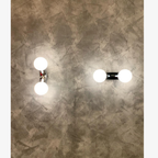 Double Globe Wall Sconce with Curved Metal Arm - view 12