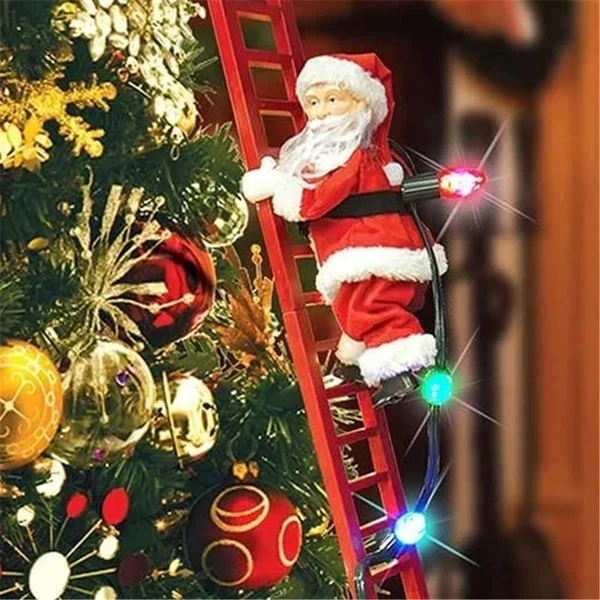 Animated Climbing Santa Decoration with LED Lights and Christmas Music — product view 1