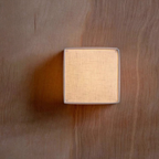 Fabric Cube LED Wall Sconce, White Japandi Design - view 7