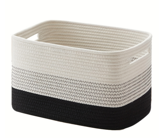 Rectangular Cotton Rope Storage Basket with Handles – image 10