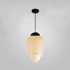 Frosted Glass Pendant Light, Matte White Geometric Designs - view 11