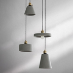 Geometric Concrete Pendant Light with Brass Detail - view 13