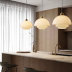 Layered Opal Glass Pendant Light, Art Deco Design - view 4