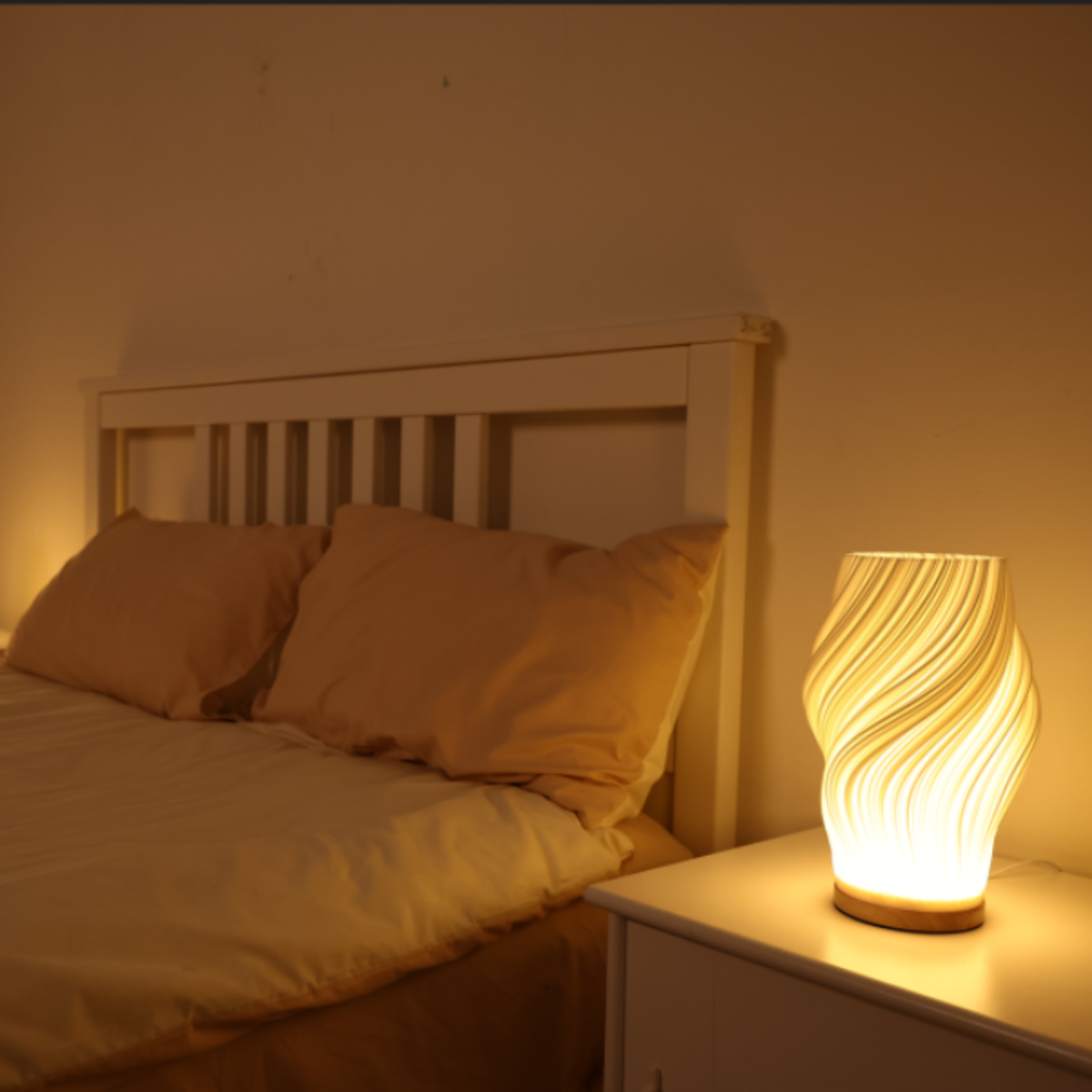 Textured Vase-Shaped LED Bedside Lamp with USB Cord - view 14