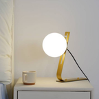 Adjustable Glass Globe Table Lamp, UK Plug - view 1