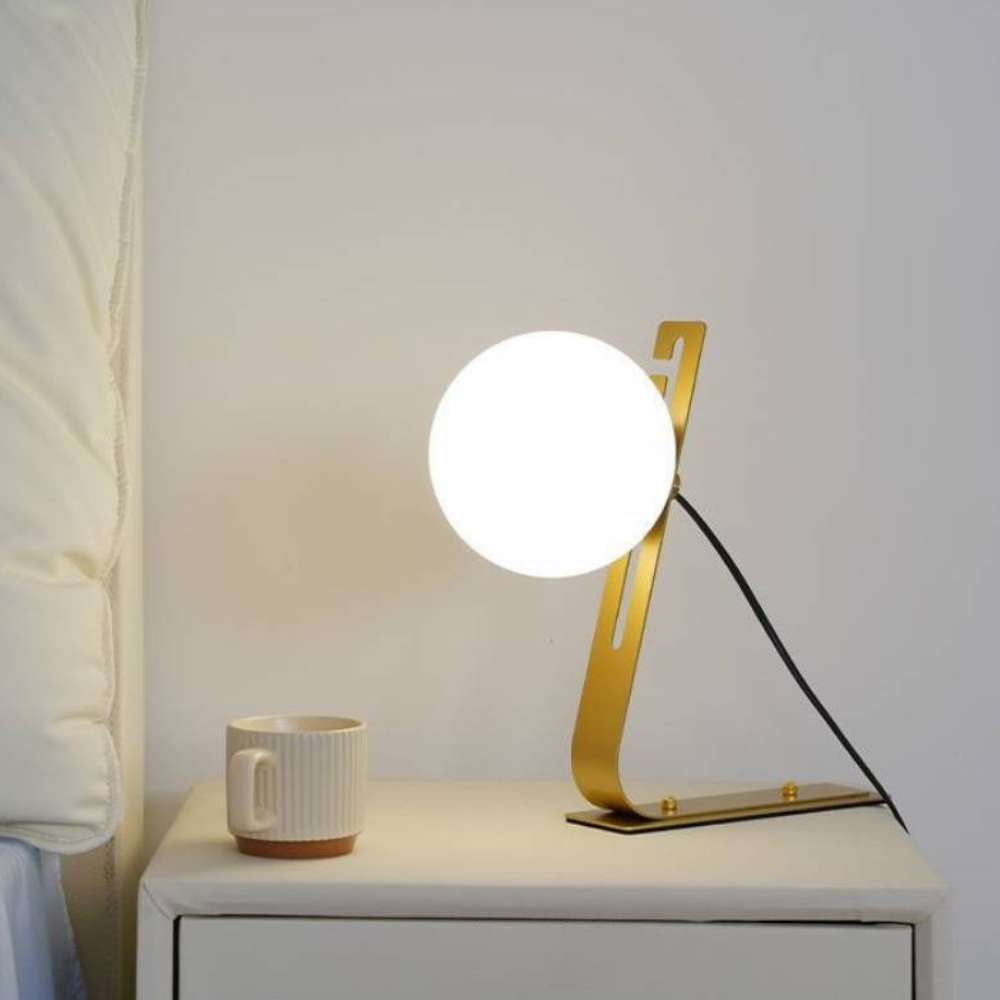 Adjustable Glass Globe Table Lamp, UK Plug - view 1