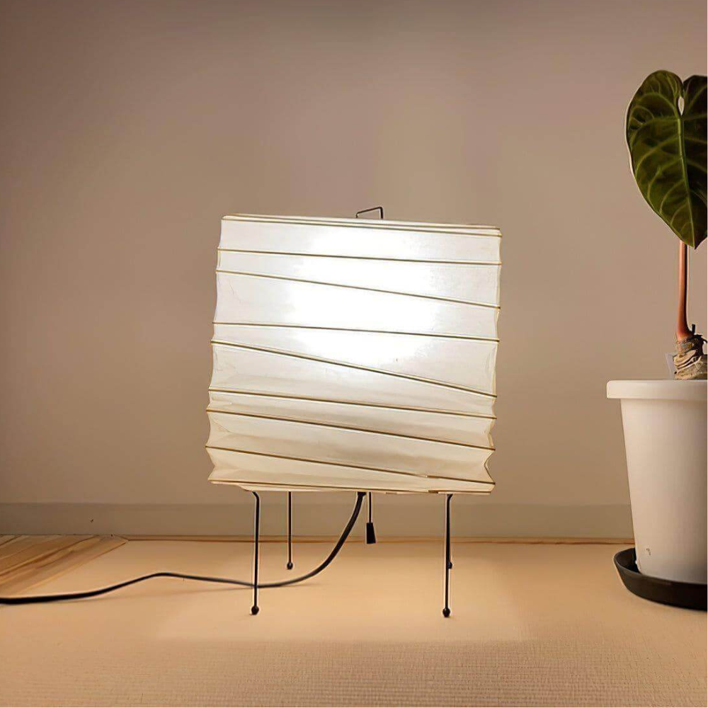 Paper Lantern Table Lamp with Metal Handle, UK Plug - view 15