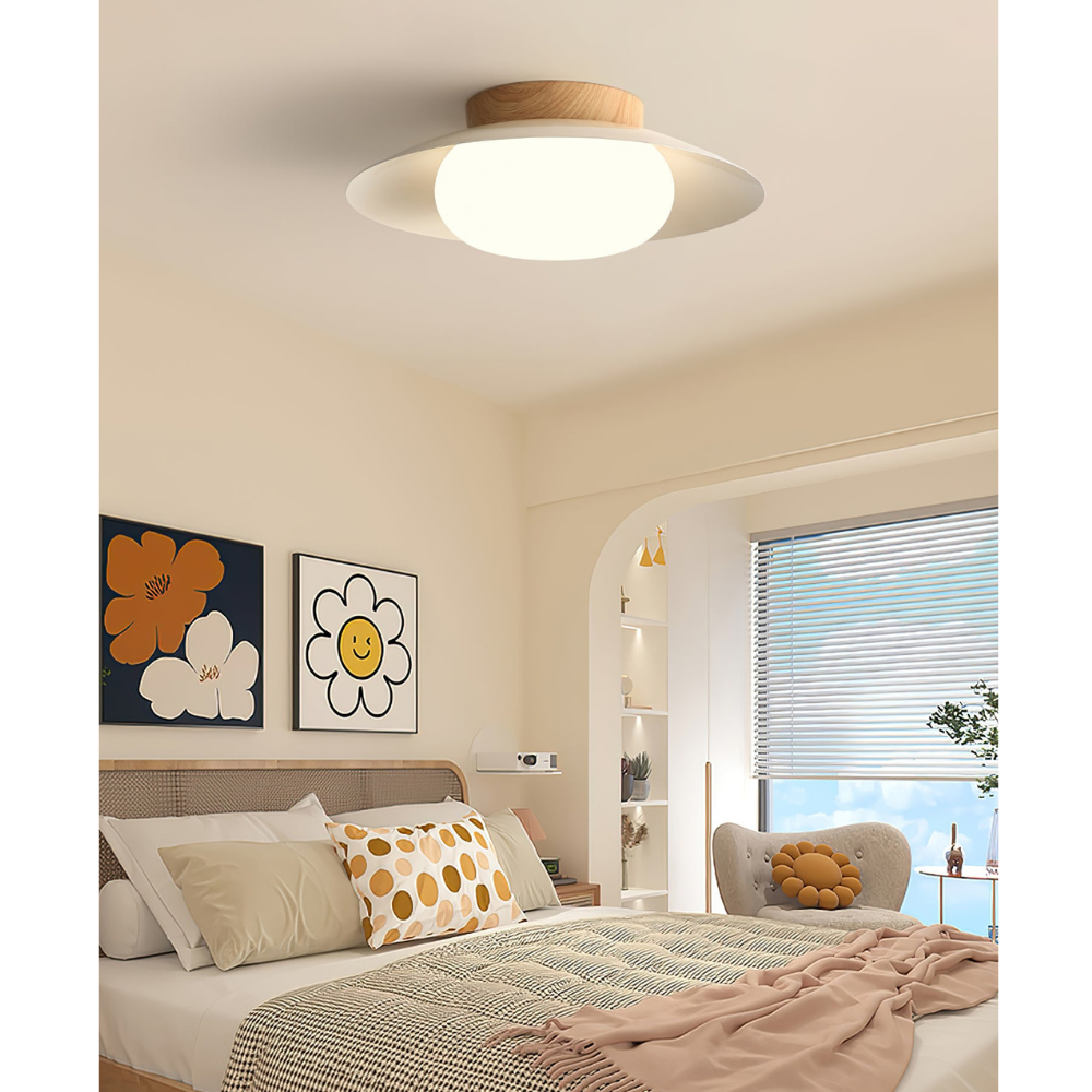 Cream Acrylic LED Flush Ceiling Light, 35 cm - view 11