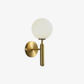 Glass Globe Wall Sconce with Black or Gold-Tone Frame - view 1