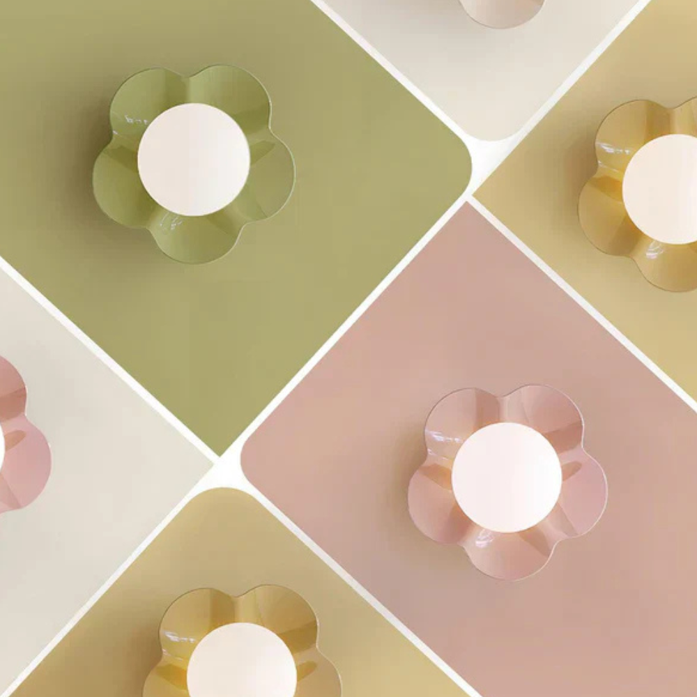 Flower Petal Wall Sconce, Danish Pastel Design - view 5