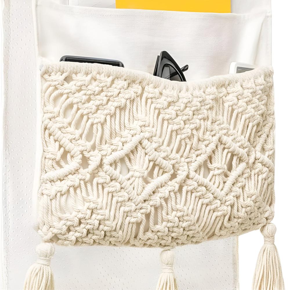 Macramé Sofa Arm Storage Caddy – image 1