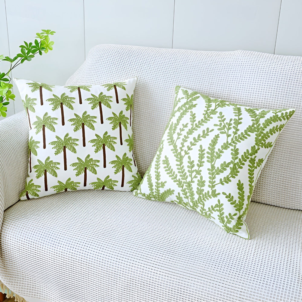Green Botanical Leaf Cushion Cover – image 4