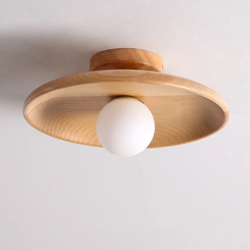 Wood-Shade LED Flush Ceiling Light, Scandinavian Style - view 12