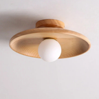 Wood-Shade LED Flush Ceiling Light, Scandinavian Style - view 12