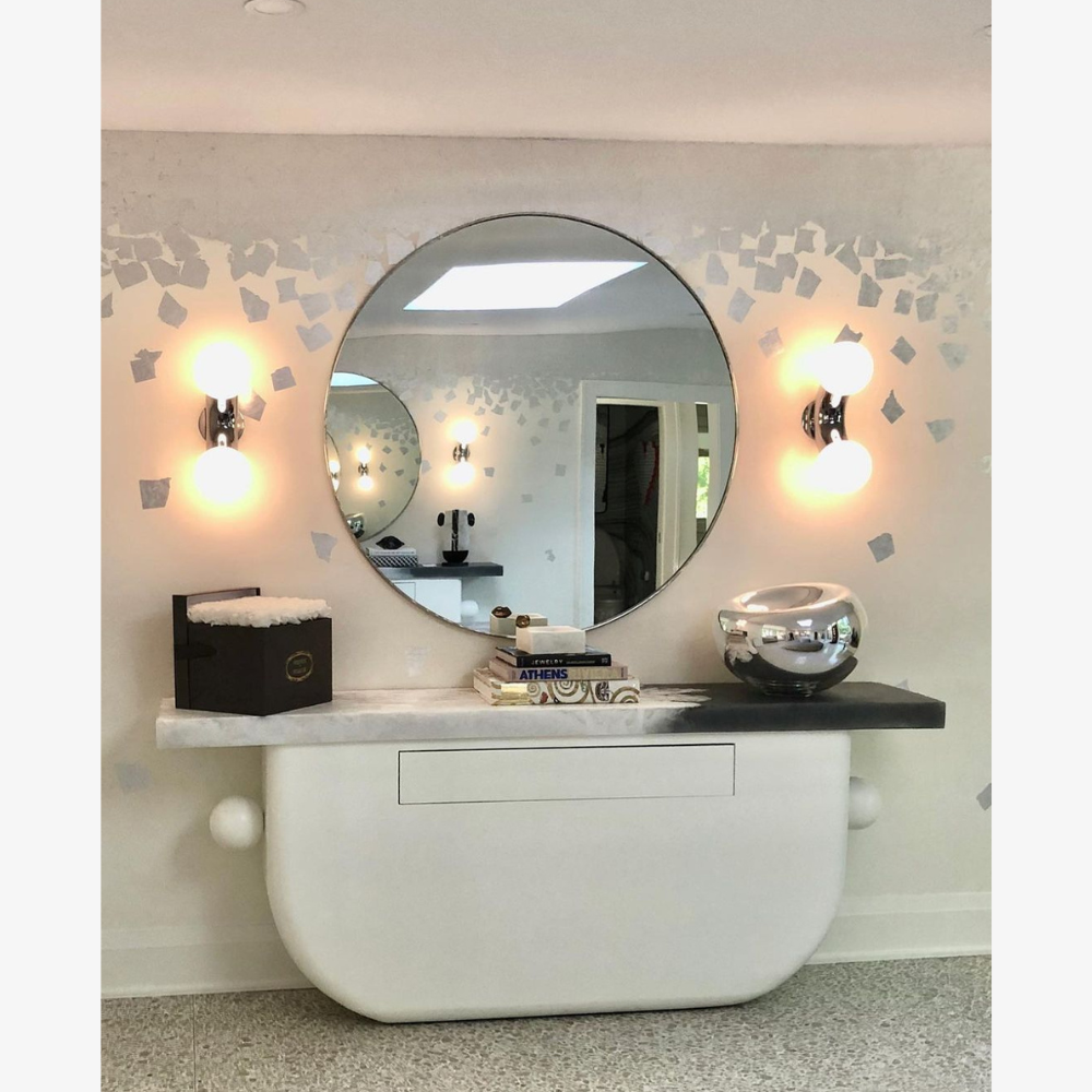 Double Globe Wall Sconce with Curved Metal Arm - view 5