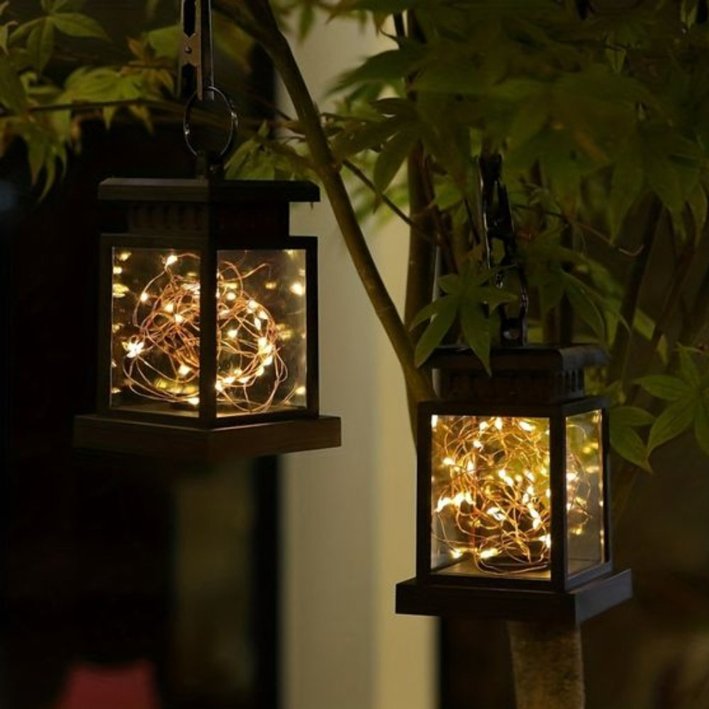 Solar Garden Lantern with Candle or Fairy Light Design - view 4