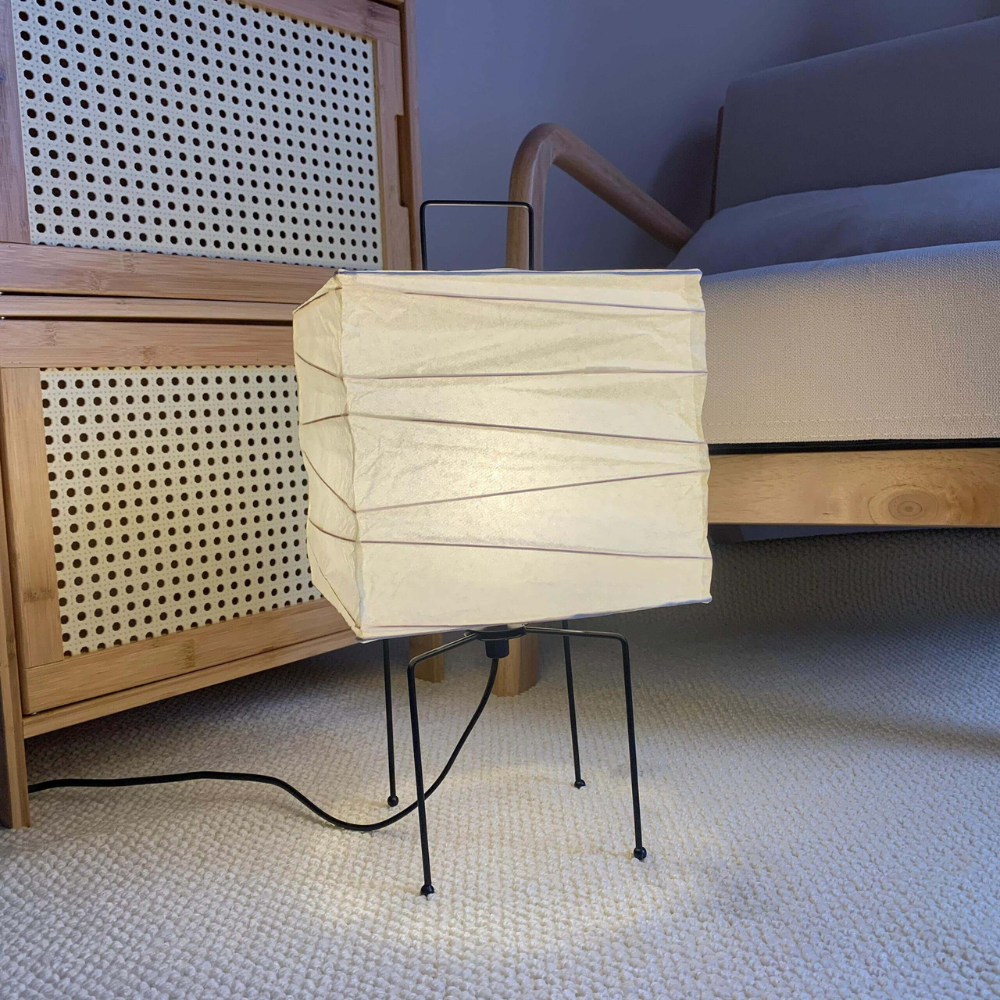 Paper Lantern Table Lamp with Metal Handle, UK Plug - view 14