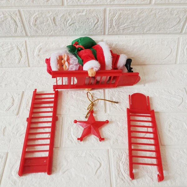 Animated Climbing Santa Decoration with LED Lights and Christmas Music — product view 2
