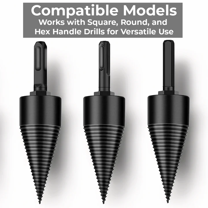 Carbon Steel Wood Splitter Drill Bit with Three Shanks — product view 4
