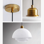Layered Opal Glass Pendant Light, Art Deco Design - view 12