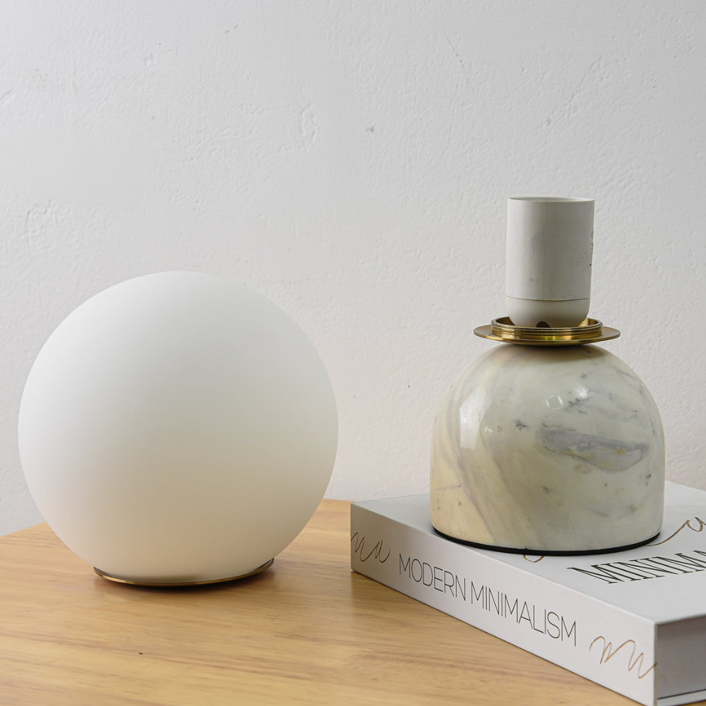 Marble Base Glass Globe Table Lamp, UK Plug - view 11