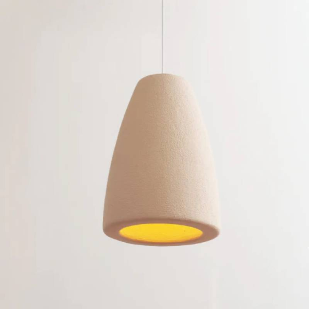 Textured Stone-Effect Pendant Light, Japandi Design - view 8