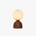Glass Globe Table Lamp with Wood Base, UK Plug - view 1