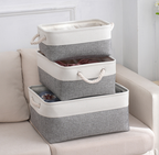 Foldable Cotton-Linen Storage Basket with Rope Handles – image 5