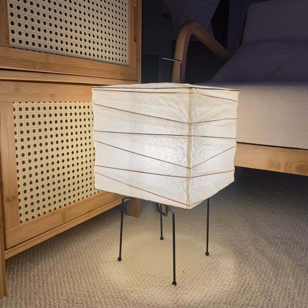Paper Lantern Table Lamp with Metal Handle, UK Plug - view 13