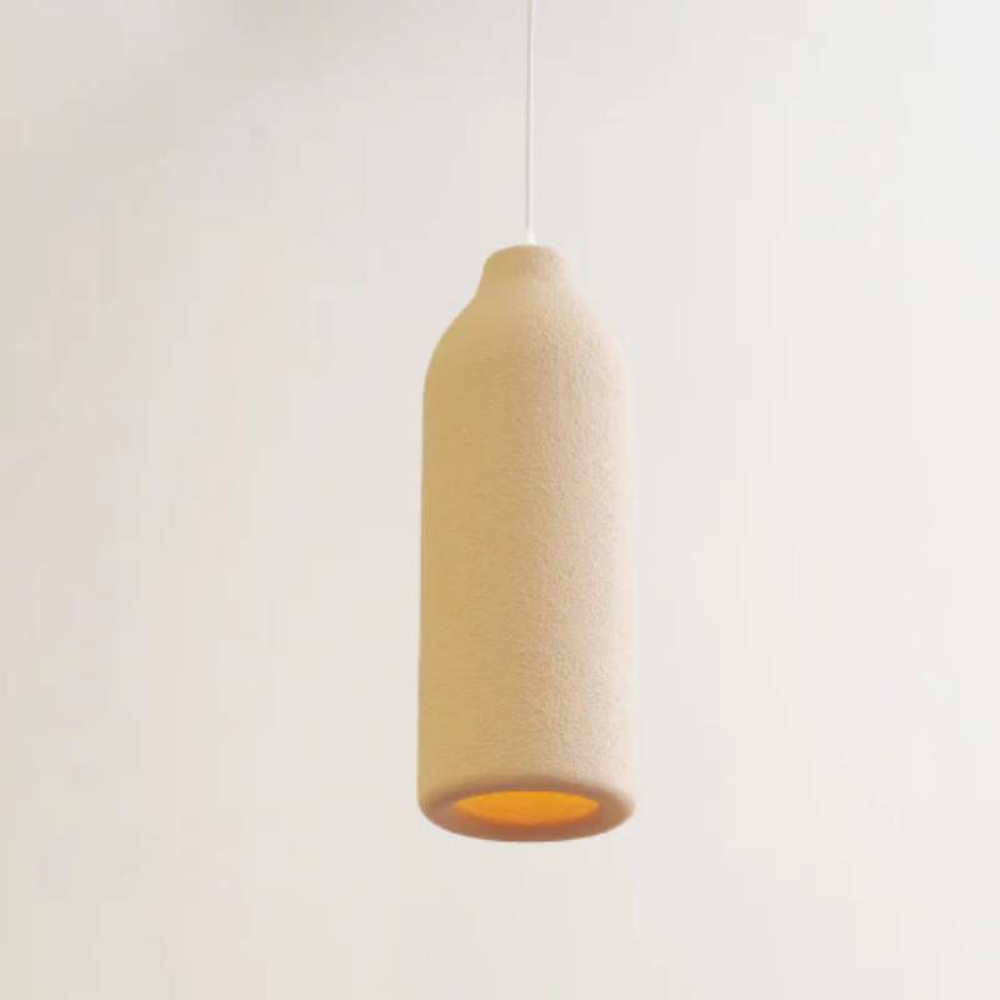 Textured Stone-Effect Pendant Light, Japandi Design - view 7