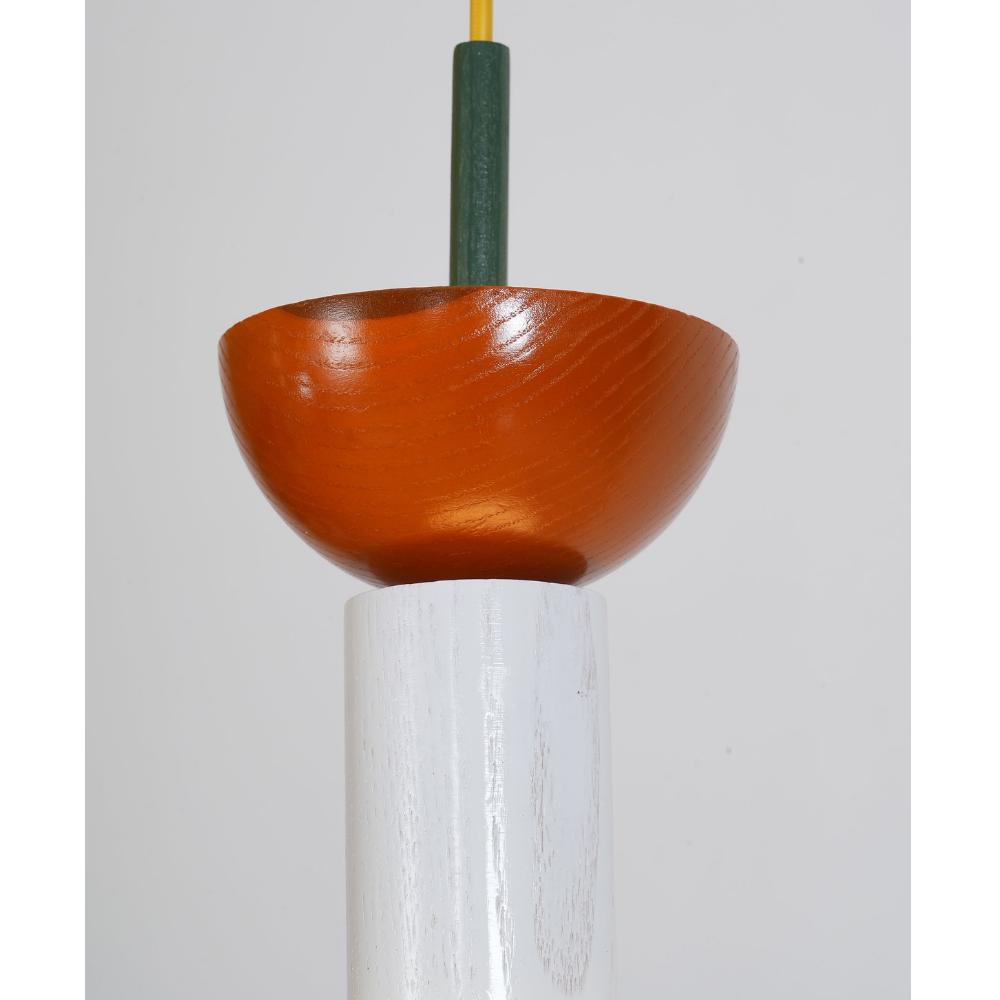 Geometric Wood Pendant Light, Sculptural Nordic Design - view 44