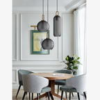 Glass Globe or Capsule Pendant Light with Brass Arch - view 15