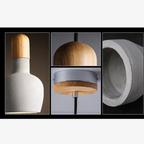 Concrete and Wood Pendant Light, Nordic Industrial Style - view 17