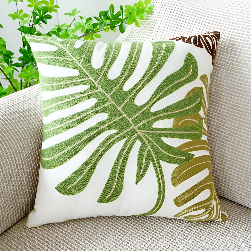 Green Botanical Leaf Cushion Cover – image 13
