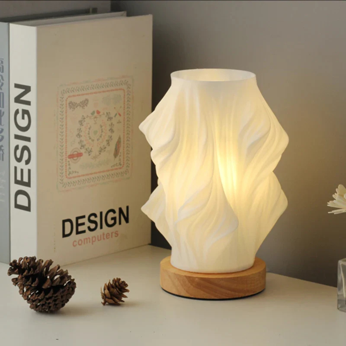 Textured Vase-Shaped LED Bedside Lamp with USB Cord - view 16